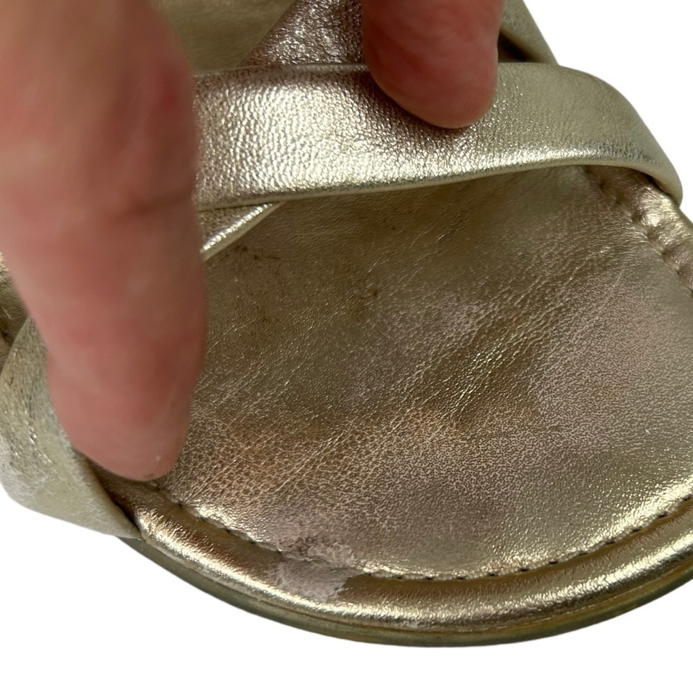 Cole Haan Regina w/Nike Air Insoles LeatherPlatform Gold Metallic Sandals SZ 8B - Picture 12 of 15